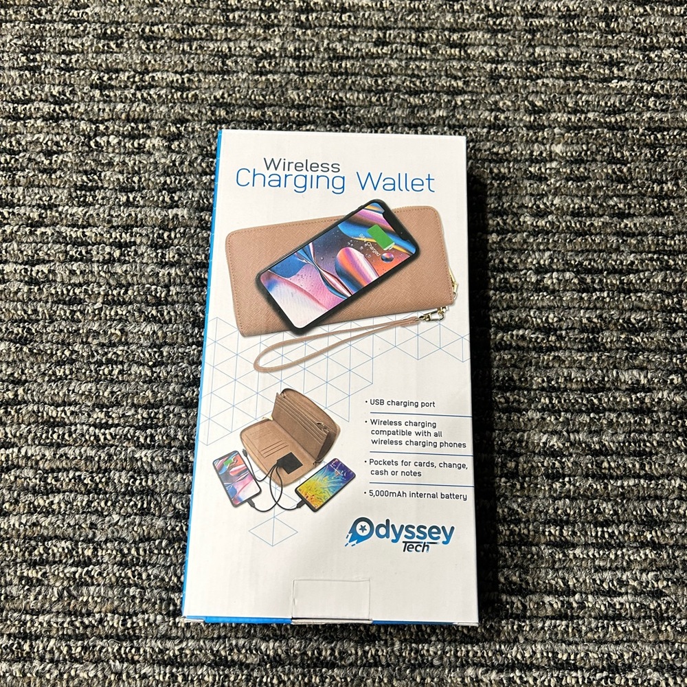 💥Odyssey Tech Wireless Charging Wallet, color: Sand, New in Box - Picture 7 of 9